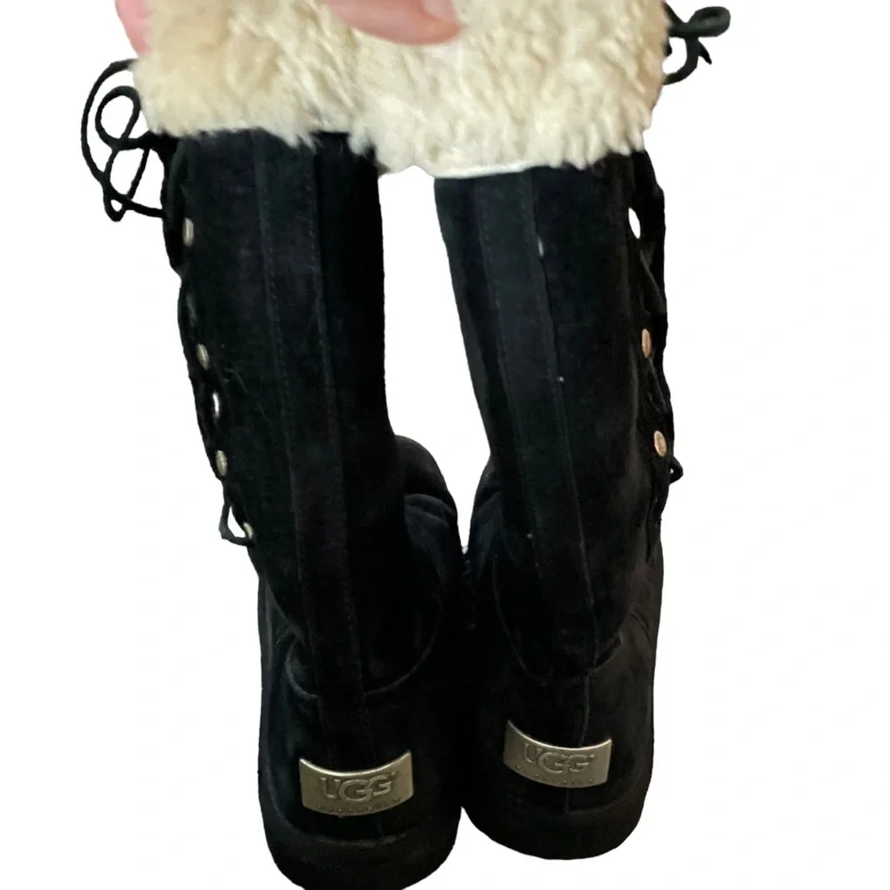 UGG Upside side lace up tall suede boots